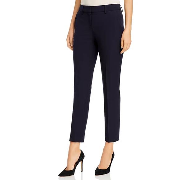TAHARI WOMENS SIZE 2 PANTS ANKLE SLIM STRAIGHT-LEG NAVY CAREER WORK DRESS NEW - Picture 1 of 14